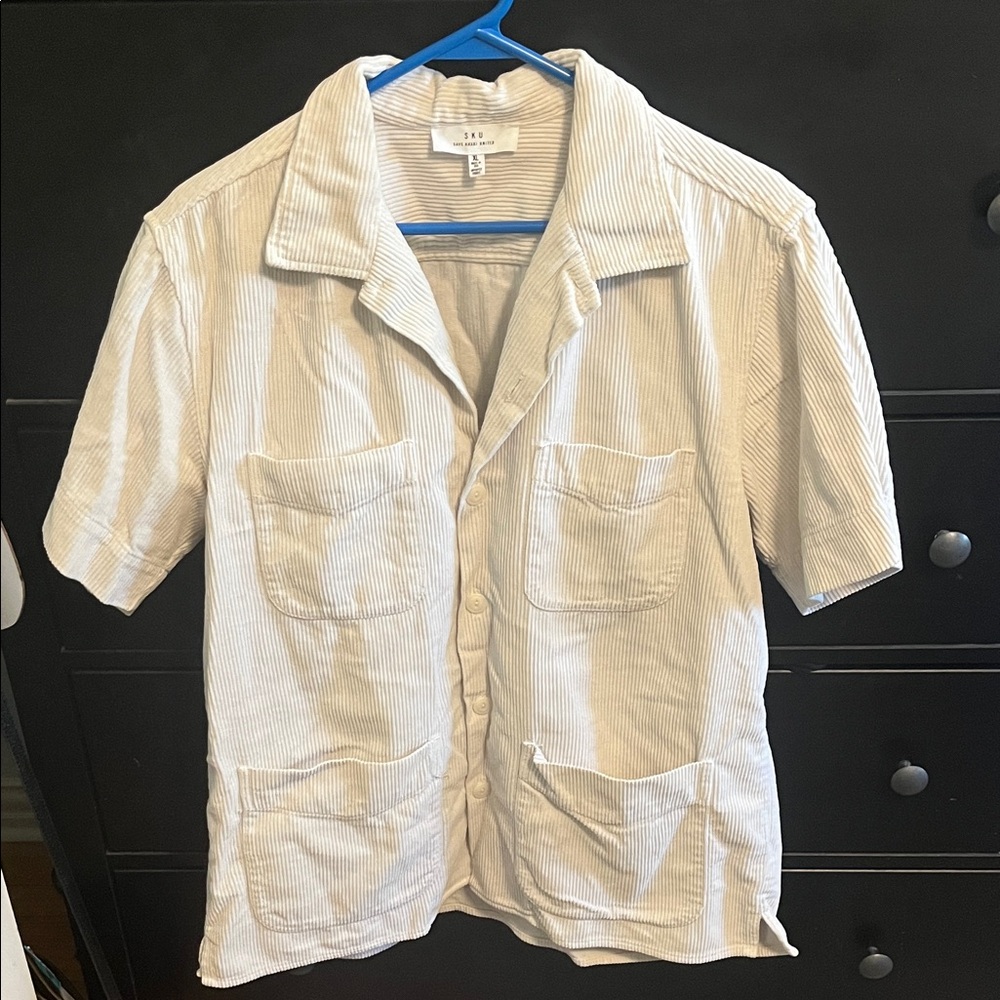 Men's Lightweight Striped Shirt Jacket